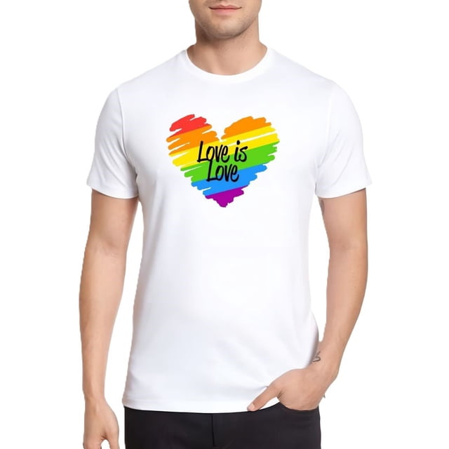 Playera Blanca Camiseta Unisex Estampada Corazón Amor es Amor