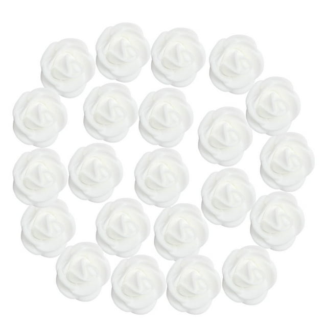 100 piezas de rosas artificiales Yotijar Cabeza de flor Blanco