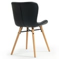 thumbnail image 6 of Set of 2 Batia Gray Velvet Fabric Dining Chairs with Black Iron Legs, 6 of 6