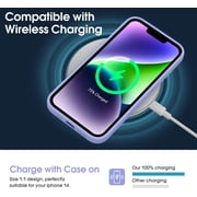 Liquid Silicone Case for iPhone 14, [True Liquid Silicone] [Anti Fingerprint] 4 Layer Phone Case Protective Cover, Full Coverage Around Camera & Built-in Microfiber, 6.1, Purple