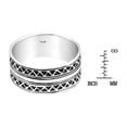 thumbnail image 6 of Triangular Tribal Pattern Thick Band Sterling Silver Ring-7, 6 of 6