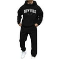 thumbnail image 2 of PNTUTB Men's 2 Piece Casual Outfits Long Sleeve Pullover Sweatshirt Tracksuit Letter Print Sweatsuit Set, 2 of 6