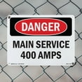 thumbnail image 4 of Main Service 400 Amps OSHA Danger Rigid Plastic Sign 14 Inch x 10 Inch - 5 Pack, 4 of 8