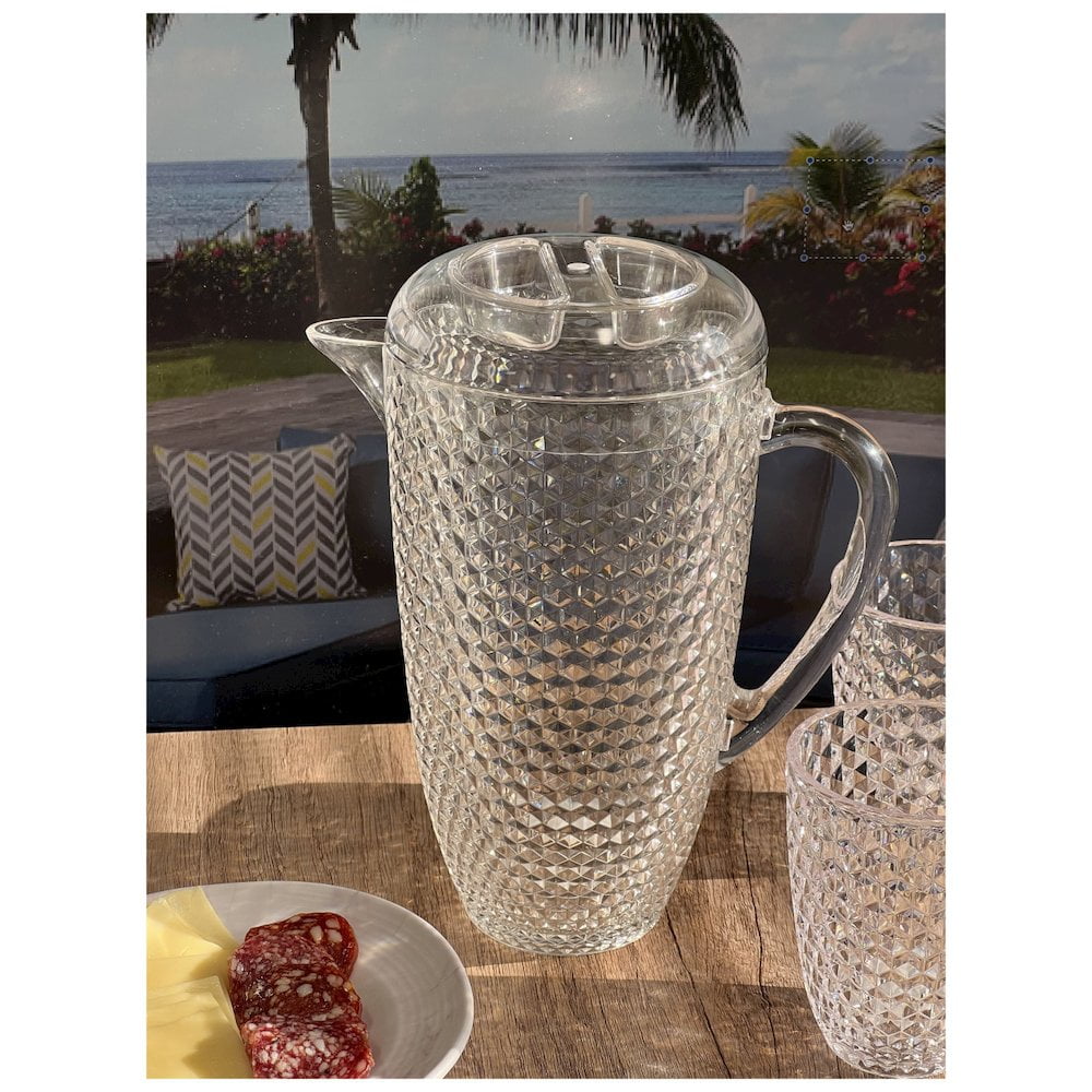 2.5 Quart Clear Diamond Acrylic Serving Pitcher