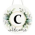 thumbnail image 1 of Clearance! Monogram Letter Welcome Sign for Front Door Rustic Green Floral Family Initial House Warming Decor Spring Summer Wooden Wreath Personalized Sign for House Front Porch 12 Inch, 1 of 9