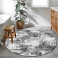 thumbnail image 3 of Round Rugs 4Ft, Black Grey Ombre Round Area Rug Washable Indoor Throw Carpet, Gradient Abstract Art Vintage Soft Non Slip Circle Rug for Kitchen Nursery Room Home Decor Aesthetic, 3 of 8