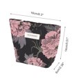 thumbnail image 2 of Unique Bargains 1 Pc Convenient Flower Makeup Bag Polyester Black Pink Small, 2 of 5