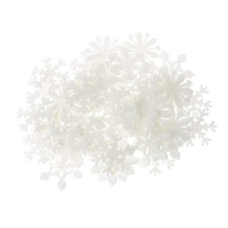 Longrv 36pcs Christmas White Snowflake Ornaments Plastic Glitter