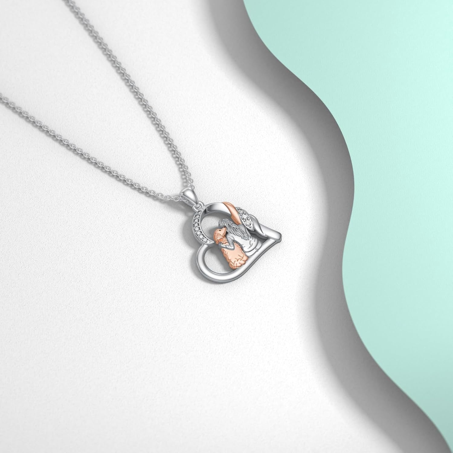 Dog Necklace for Women 925 Sterling Silver Hug Dog Heart Pendant Memorial Gifts Puppy Jewelry Christmas Stocking Stuffers for Mom Friend
