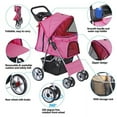 thumbnail image 3 of ZENY 4 Wheel Foldable Dog Pet Stroller - Pink, 3 of 8