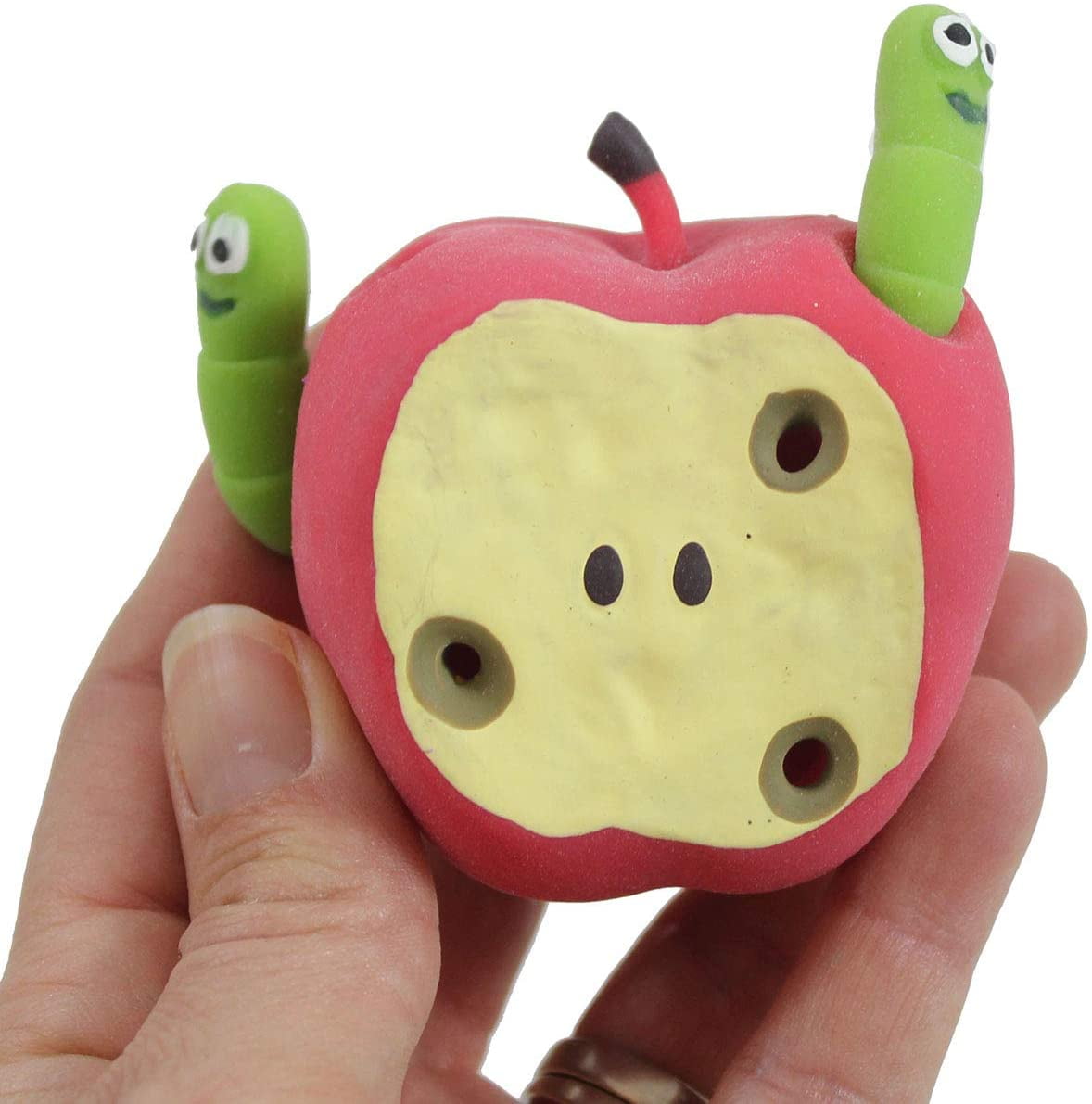Calming Autism Sensory Toys Fidget Stress Reliever Stretchy Apple & Worms ADHD 