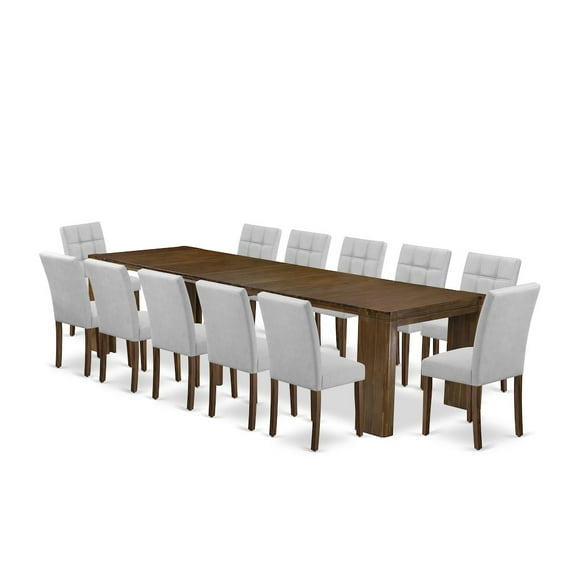 Luxe by East West Furniture 13 Pieces Extendable Dining Set Includes a Rectangle Kitchen Table
