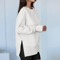 thumbnail image 6 of Mohiass Women Oversized Sweatshirts Thumbhole Long Sleeve Hoodies Shirts 2025 Fall Side Slit Pullover Top Teen Y2k Outfits White S, 6 of 7