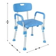 thumbnail image 4 of Emma + Oliver Bath and Shower Chair with Depth Adjustable Back, Height Adjustable Frame, 300 lbs. Static Weight Capacity - Blue, 4 of 12