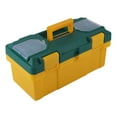 thumbnail image 4 of Caja de herramientas portátil para coche con bandeja extraíble, caja para piezas pequeñas, color amarillo y verde (40 x 20 x 19 cm), 4 of 14