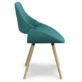 thumbnail image 5 of Simpli Home Malden Bentwood Dining Chair with Light Wood in Turquoise Blue Linen Look Fabric, 5 of 14