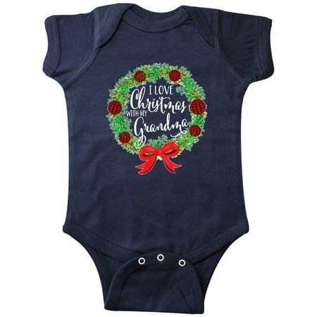 

Inktastic I Love Christmas with My Grandma Wreath Gift Baby Boy or Baby Girl Bodysuit