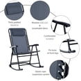 thumbnail image 2 of 3-Piece Outdoor Rocking Bistro Set in Grey / Water-Resistant Steel, Good for Yard, 2 of 5