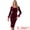 Burgundy, variant on DARING DIVA Fall Velvet Long Sleeve Square Neck Cocktail Dress XS Burgundy
