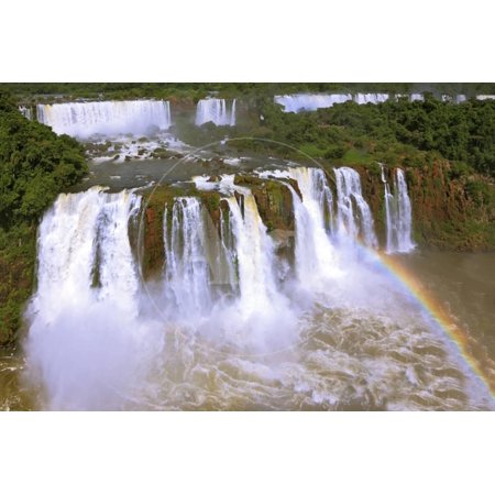 The Best-Known Falls in the World - Iguazu. the Magnificent Rainbow Costs over Roaring Water Stream Print Wall Art By (Roh Best In The World Stream)