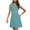 Blue, variant on Summer Plus Size Beach Dresses for Womens 2025 Fashion Solid Color Round Neck Sleeveless Decorate Button Cultivate Oneself Work Dress