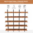 thumbnail image 7 of 5-Tiers Bookcase with Black Metal Frame, Open Bookshelf,Vintage Industrial Style Etagere Bookshelves, Display Shelves,Plant Potted Shelves for Home Office Decor, Black and Brown, 7 of 7
