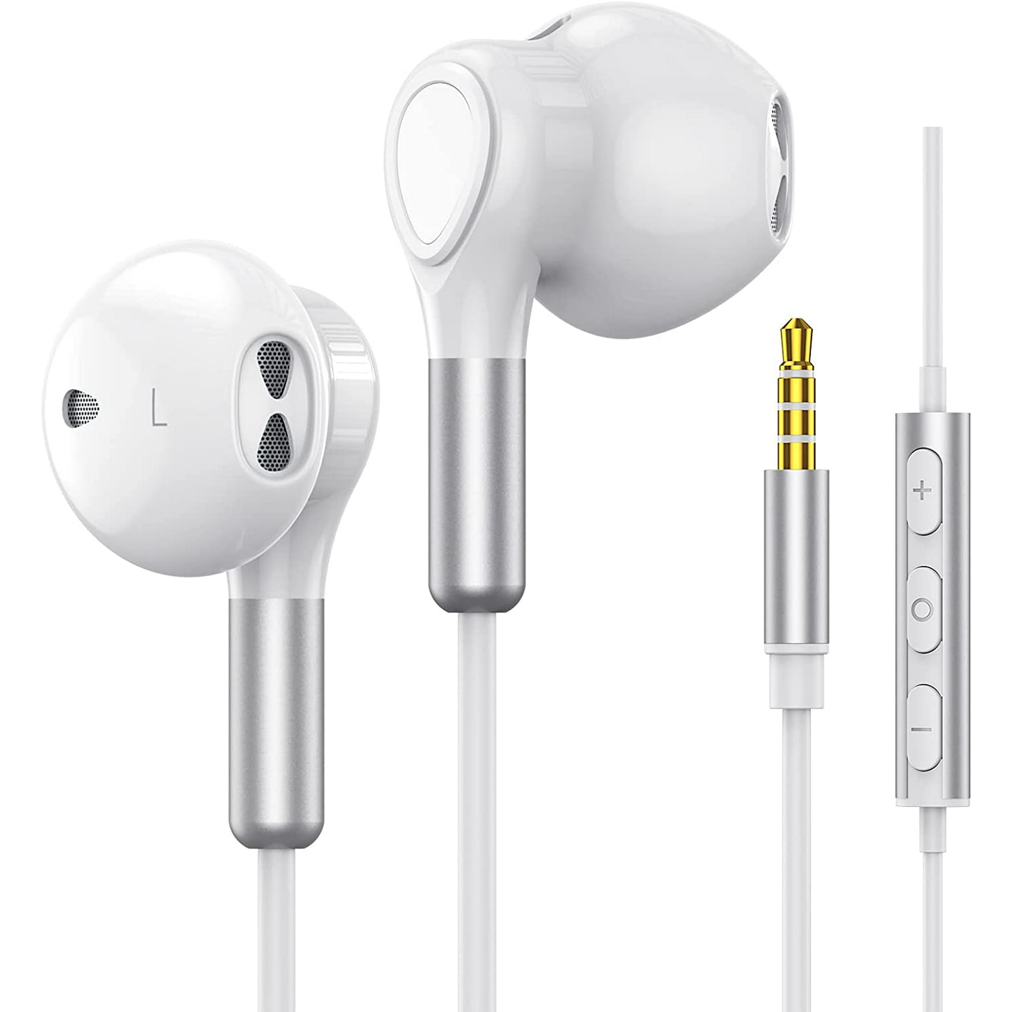 Wired Headphones with Microphone 3.5mm Wired Earbuds HiFi Stereo Earphones in Ear Headphones with Mic Built in Volume Walmart