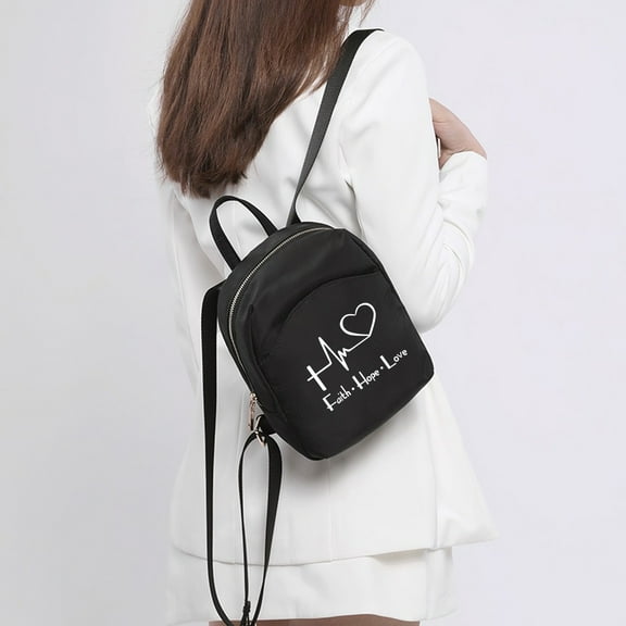 Alikpop Faith Hope Love Pattern Mini Backpack For Women Small Backpack Purse For Ladies Cute Bookbag Travel Shoulder Bag With Charm
