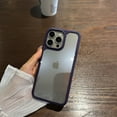thumbnail image 5 of Luxury Transparent Shockproof Bumper Armor Case for iPhone 16 15 14 Plus 13 12 11 Pro Max Rugged Soft Frame Hard Back Cover Navy For iPhone 12Pro Max, 5 of 5