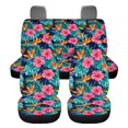 thumbnail image 4 of Qpednta Tropical Hibiscus Auto Seat Covers Full Set 4 Pack Vehicle Seat Protector Front and Rear Split Bench for Cars Easy to Install Cover Set Universal for Cars Truck SUV Van, 4 of 7