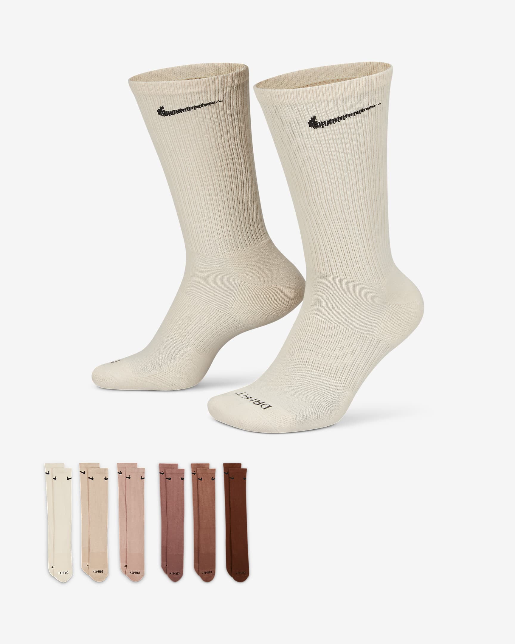 Nike Everyday Plus Cushioned Training Crew Socks (6 Pairs Nike Everyday Plus Cushioned Training Crew Socks (6 Pairs