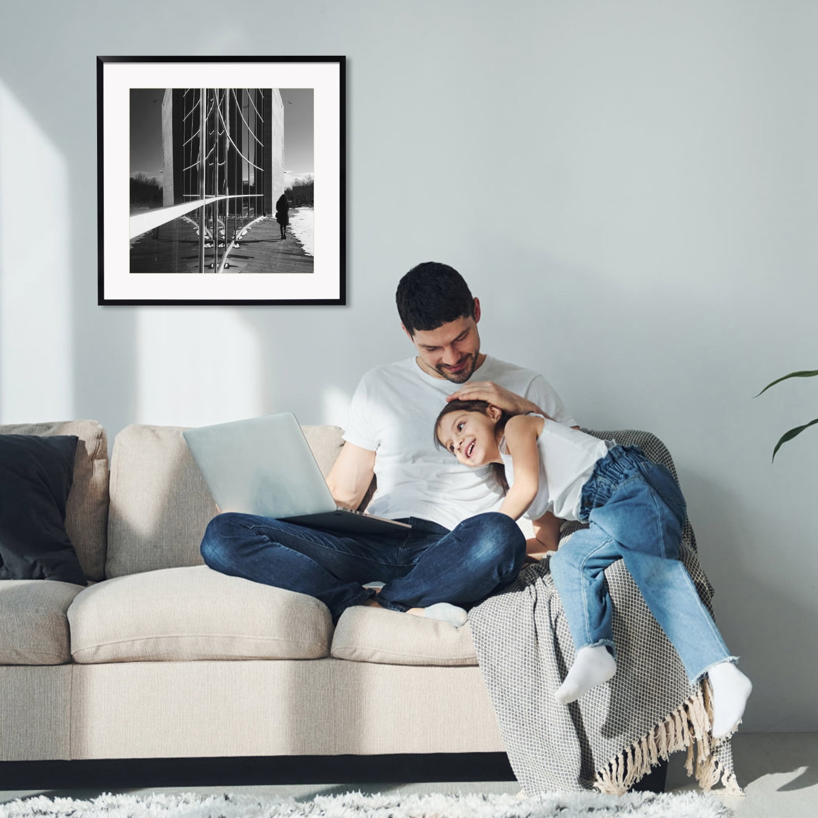 14x14 Black Picture Frame, 1 Pack - 18x18 without Mat / 14x14 with Mat