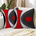 thumbnail image 5 of Modern Art Geometric Pillow Cover, Decorative Throw Pillow Covers Black Red Abstract Artwork Cushion Cover for Bedroom Sofa Living Room 18 x 18 Inch Set of 2, 5 of 6