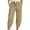 Khaki, variant on Bibifish Womens Ribbed Capri Joggers Elastic Waist Knee Length Jogger Ribbed Texture Side Pockets Loose Fit Comfortable Summer Cozy Capri Joggers