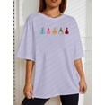 thumbnail image 5 of ALLTB Magical Shirt for Women Cute Embroidered Princess Dress Graphic Oversized T Shirt Women Family Holiday Vacation Tee Tops, 5 of 7