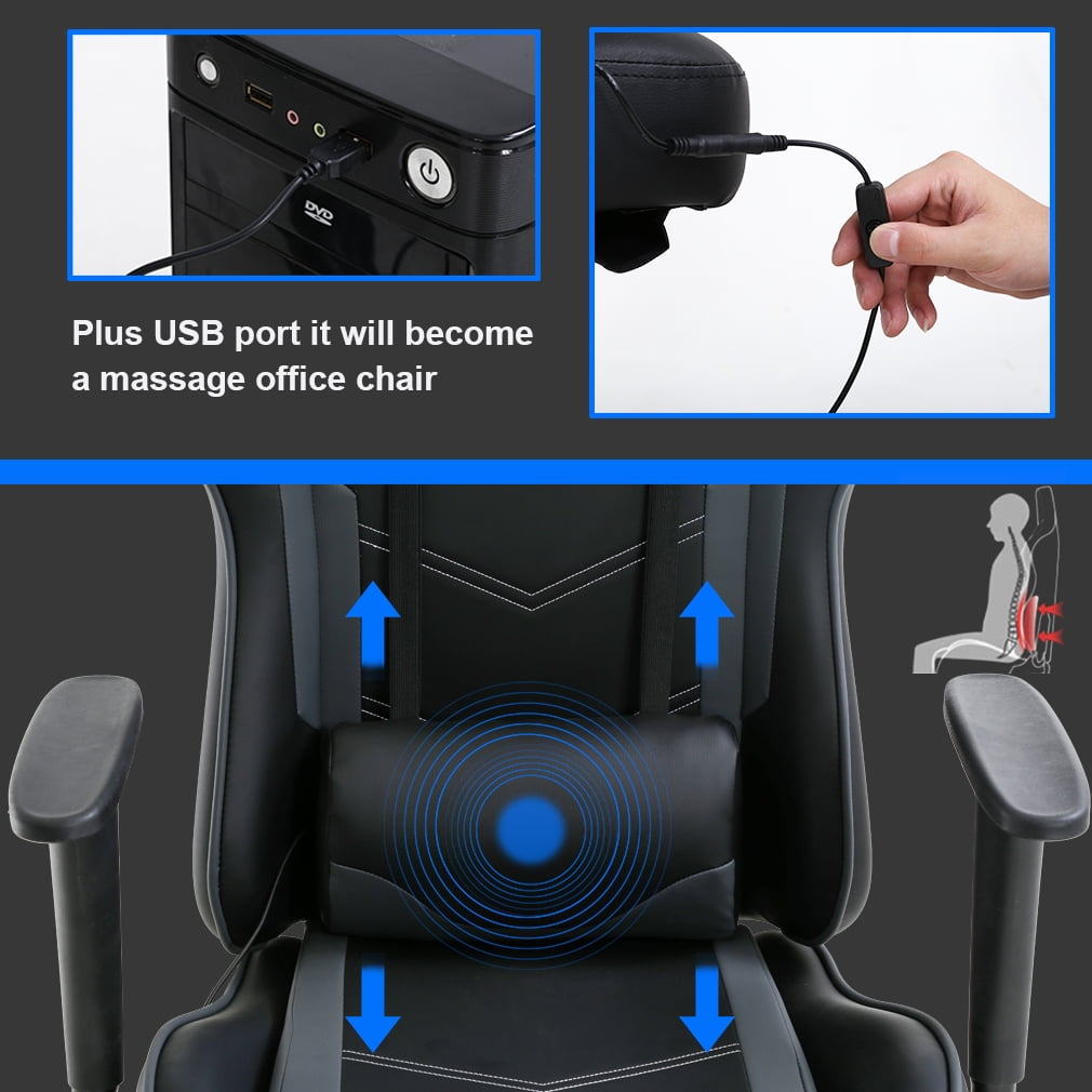 BestOffice Ergonomic Gaming Chair, Lumbar Support, Rolling Swivel for Women, Men(Black)