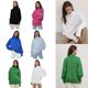 thumbnail image 2 of Womens Cable Knit Turtleneck Sweater Casual Thick Long Sleeve Tops Pullover Solid Color Casual Sweater Tops rose Red L, 2 of 5