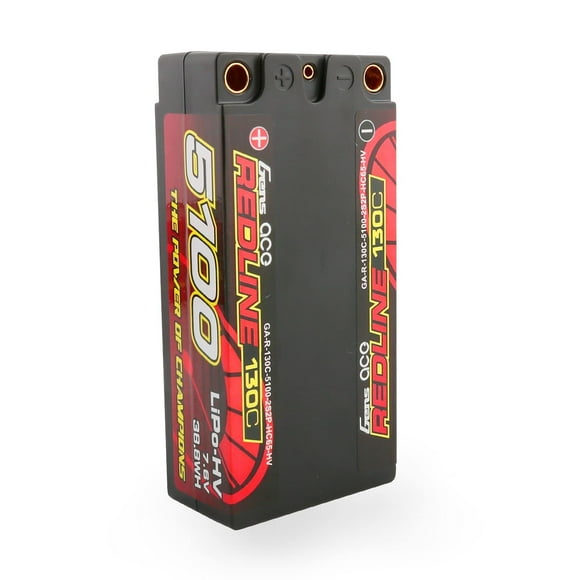 Gens ace 2S Lipo Battery Redline Series 5100mAh 7.6V 130C 2S2P HardCase HV Shorty Lipo Battery