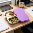 thumbnail image 4 of Leodye 1PCS Stainless Steel Bento Box with Silicone Leakproof Lid, Reusable Food Container, Meal Prep Lunch Box for office and Travel Carry - 5.51 x 3.34 x 1.37 in, 4 of 6