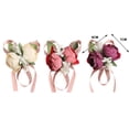 thumbnail image 3 of Poignet de Mariée pour Femmes, Fleur, Mariage, Fête, Bal, Poignet, Main, Bracelet Fleur pour Femmes et Filles, 3 of 9