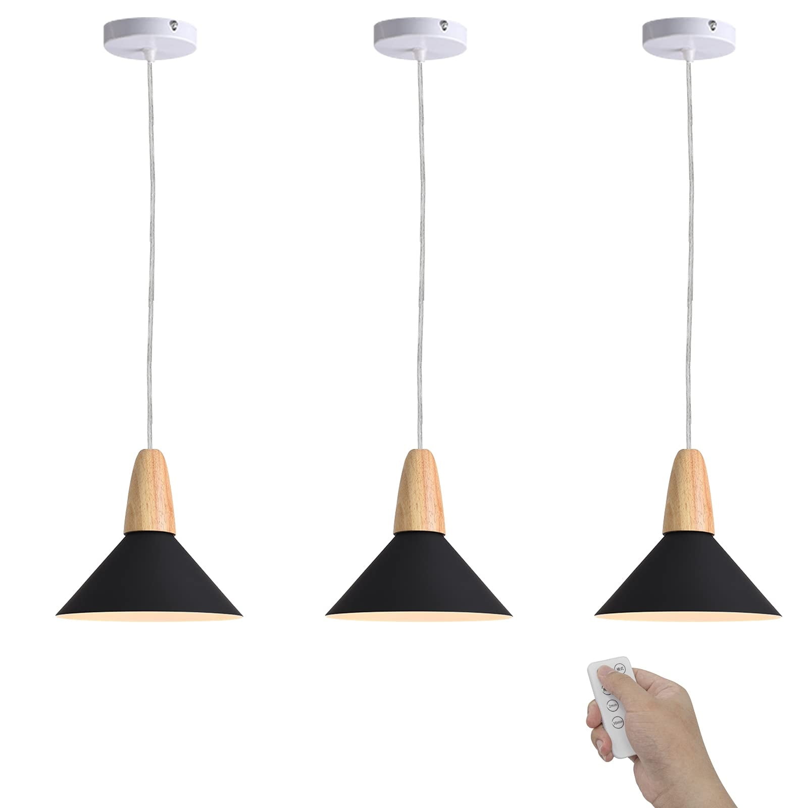 FSLiving USB Charging Dimmable Cordless Remote Control Battery LED