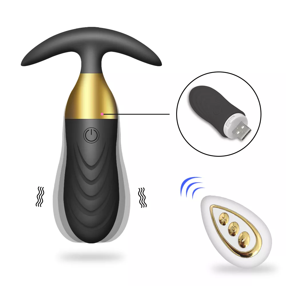 TLUDA Anal Plug Vibrator For Women Men Beginners Vibrating Butt Plug Wireless Remote Control Adults Sex Toys Black