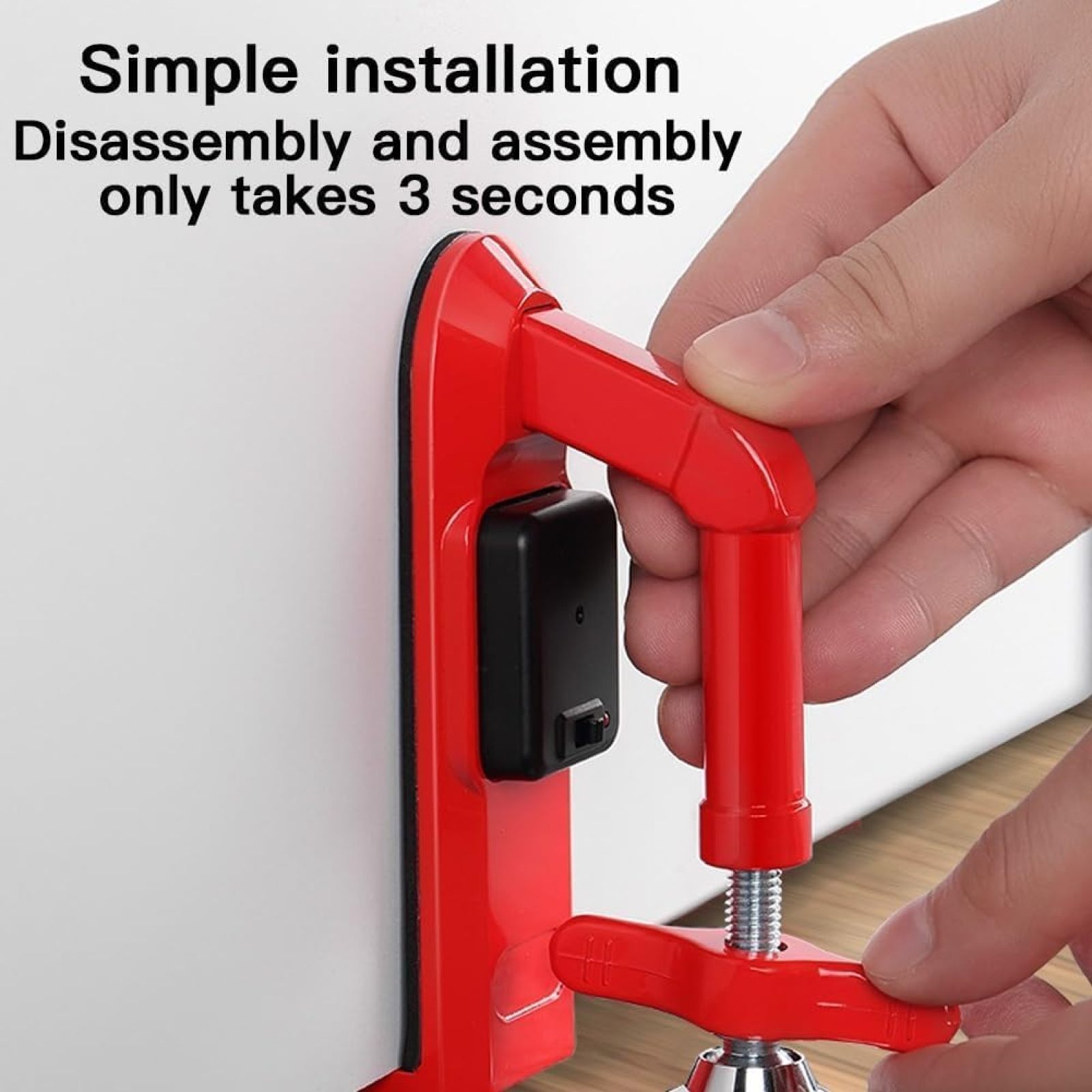 SQDWYGUO Portable Alarm Door Stopper, 2024 New Door Stop Alarm, Door Stoppers Security, Door Jammer Door Stopper, Safety Door Stopper Security for Travel Home Apartment House,Red,1pcs