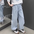 thumbnail image 5 of Glisme Little Girls Trousers Solid Color Autumn Loose Fit Girls Wide Leg Pants, 5 of 7