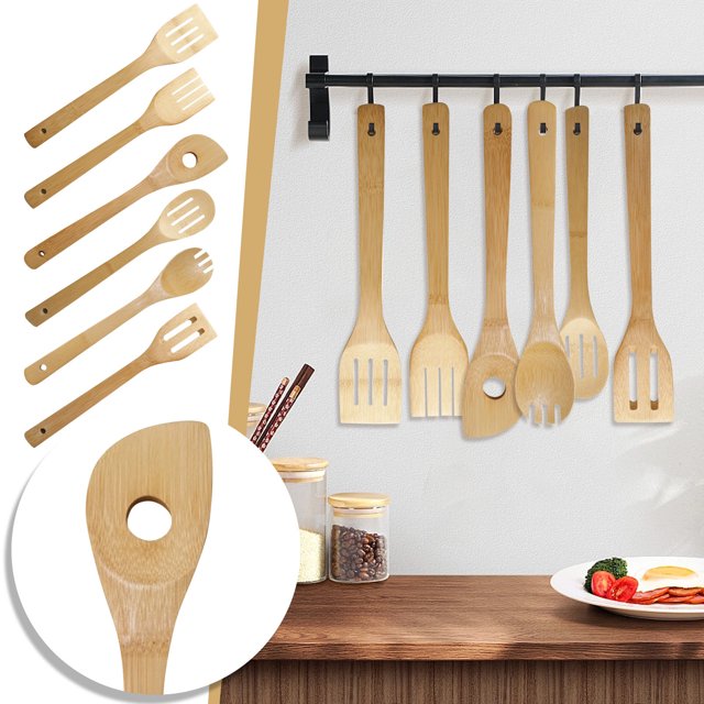 MTBLYS Wooden Spoon Engraved Coffee Spoon with Funny Sayings 1-Piece Solid Slotted Kitchen Utensils Cooking Serving Use