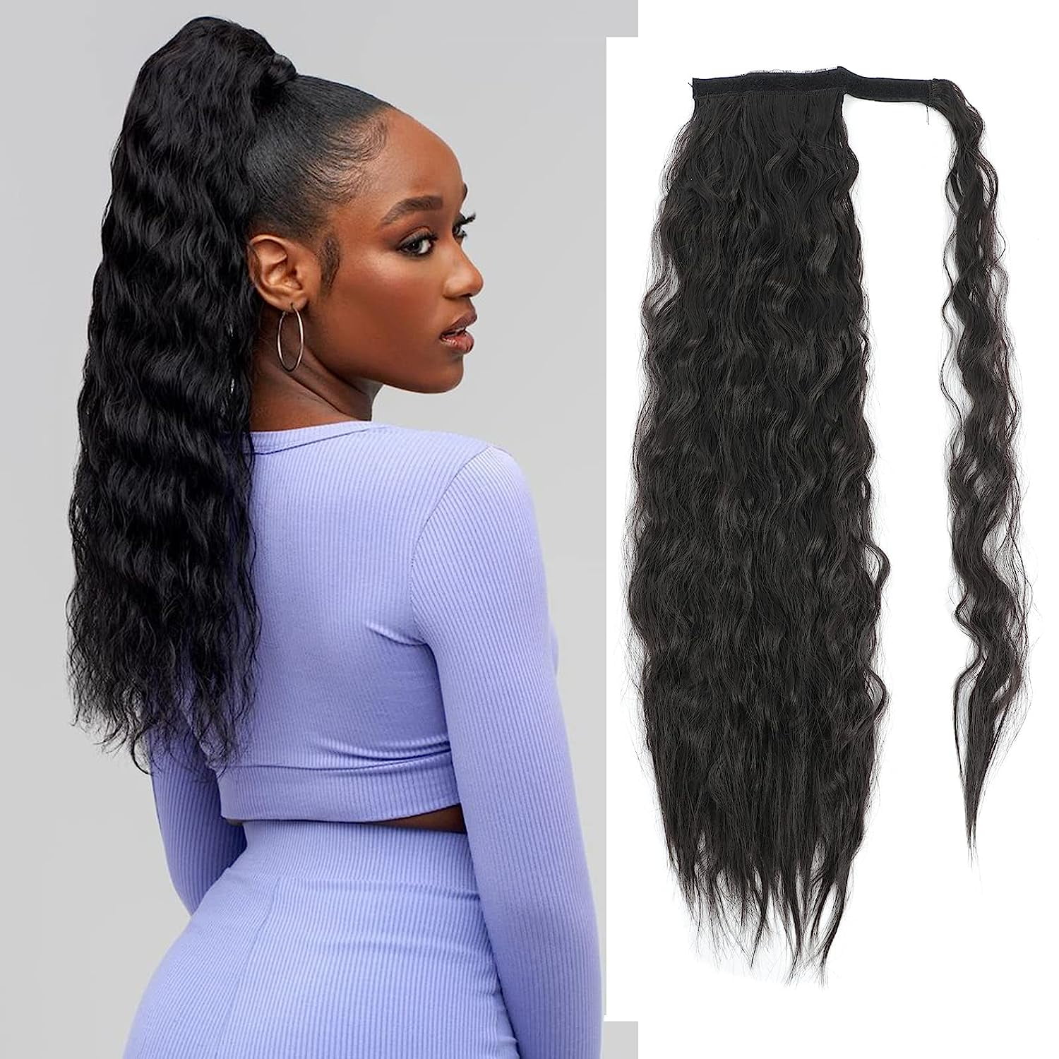 DOPI Fashion Corn Perm Velcro Hair Extensions Fluffy Corn Whisker