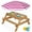 Natural/Dark Pink, variant on Best Choice Products Kids 3-in-1 Outdoor Convertible Activity Sand & Water Picnic Table w/ Umbrella - Green