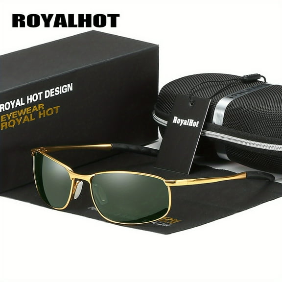 Royalhot Unisex Elegant Avant-garde Full Frame Sunglasse, Polarized Camping Square Frame Sunglasse UV400