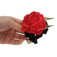 thumbnail image 4 of Unique Bargains 1 Pc Cute Rose Pearl Scrunchie Hair Elastic Band Red, 4 of 5