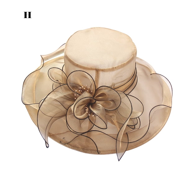 Flor Red Hilo Sombrero para el sol Playa Protector solar Sombrero para el sol Mujer Organza Sombrero de copa Wmkox8yii jkg5759